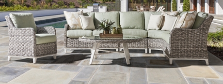 South Sea Outdoor New Java 3-Piece Outdoor Sectional Set w/ Square Corner  in Sandstone CODE